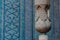 Khiva, Toshhovli, ornamental wooden column,