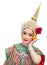 Khon show beautiful women and traditional costume