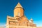 Khor Virap monastery architecture close-up on a background of blue sky, a landmark