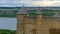 Khotyn castle in Ukraine towers and river