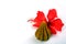 Khoya Modak with red hibiscus flower, an Indian traditional sweet