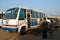 Khulna, Bangladesh: A local bus waiting at the bus terminal at the ferry ghat in Khulna