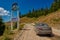 KHULO, GEORGIA - 08 August 2017: Mountain unpaved road between