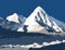 Khumbu glacier and Mount Pumori vector illustration