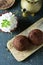 Kibbeh, a levantine dish, on a rustic wooden table