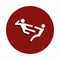 kick in flight icon in badge style. One of Fight collection icon can be used for UI, UX