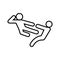 kick in flight icon. Element of Fight for mobile concept and web apps icon. Thin line icon for website design and development, app