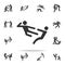 kick in flight icon. Set of Cfight and sparring element icons. Premium quality graphic design. Signs and symbols collection icon f