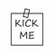Kick me sticker icon, outline style
