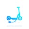 Kick scooter, electric transport, vector icon