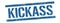 KICKASS text on blue vintage lines stamp