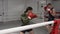 Kickboxer Attack Sport Ring Train Session Low Kick