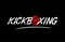 kickboxing word text logo icon with red circle design