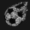 Kicked Soccer Ball in Black and White - Pulsing Smeared Colors, Fire Design