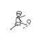 the kicker strikes ball icon. Element of soccer player icon for mobile concept and web apps. Thin line the kicker strikes ball ico