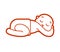 kid asleep icon. Baby sleep sign. Newborn symbol Vector illustration