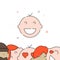 Kid baby smiling filled line icon, simple vector illustration