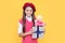 kid in beret with toy. smiling child has birthday. teenage beauty go shopping.