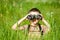 Kid with binocular