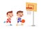 kid boy basketball vector illustration