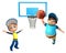 Kid boy with Playing Basket Ball