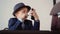 Kid Businessman Browse Mobile Phone Role Play