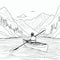 Kid Canoe Coloring Page: Kayaking Adventure In A Serene Green Lake