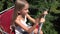 Kid in Chairlift, Tourist Child in Ski Cable, Girl in  Railway Mountains, Alpine