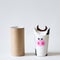 Kid crafts bull from recycled materials. children`s art. child create cow. handcraft toy