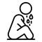 Kid cry icon outline vector. School violence