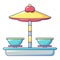 Kid cup carousel icon, cartoon style