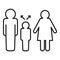 Kid after divorce icon, outline style