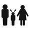 Kid after divorce icon, simple style