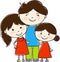 A Kid Drawing of Happy Family. AI-Generated.