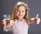 Kid drinking water from glass