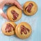 Kid funny food. Cornbread muffins with sausage octopus