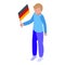 Kid Germany flag icon isometric vector. World religion