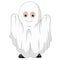 Kid in a ghost costume