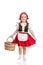 Kid girl in carnival costume Red Hood