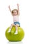 Kid girl with gymnastic ball