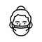 kid girl medical mask line icon vector illustration