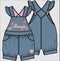 Kid Girls Wear Dungaree Dress