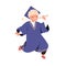 Kid with graduation diploma. School child graduating in gown, cap. Cute little student, genius with academic degree
