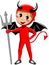 Kid with Halloween Devil Costume