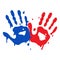 Kid Hand Prints Children Hands Paint Playful Vector Art