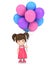 Kid holding balloons