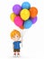 Kid holding balloons