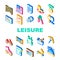 kid leisure child happy fun icons set vector