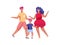 Kid with parents dancing mexican style concept and vector illustration on white background. Activities family character.