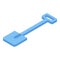 Kid plastic shovel icon, isometric style